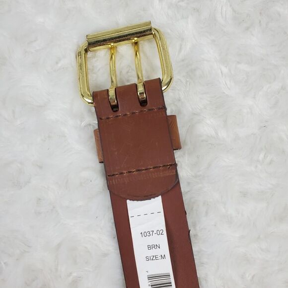 Leather Tooled Belt Brown Size Medium 34-36 - Picture 8 of 11